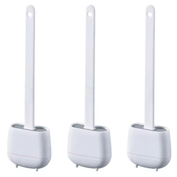 Escobilla para Inodoro WELL HOME MOBILIARIO & DECORACIÓN con Mango Antideslizante y Soporte de Secado Rápido - Blanco - 1