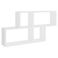 vidaXL Estante de pared madera contrachapada 100x18x53 cm Blanco, Negro, Gris Mueble Almacenaje Estantería para Oficina, Estudio, Dormitorio Estantería/Librería/ mueble de Almacenamiento - details 3