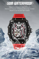 Reloj De Pulsera Deportivo De Lujo Automático De Movimiento Mecánico Deesio Resistente Al Agua Con Luz Táctil Para Hombres Regalo De Cumpleaños - details 14