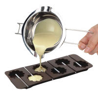 1PC Horno De Fundido De Chocolate Y Mantequilla De Acero Inoxidable Con Cuchara Y Mango Largo Herramienta De Cocina Para Harina Y Mantequilla - details 1