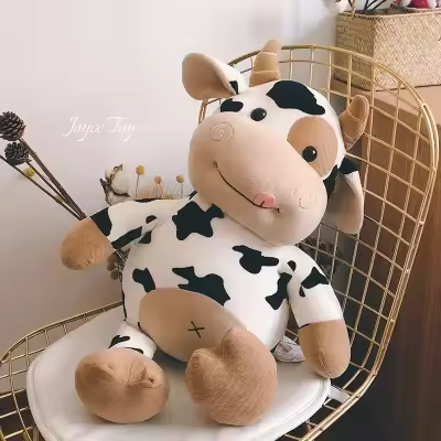 Muñeco De Peluche De Vaca Lindo Juguete De Algodón Para Regalo Para Novia Y Niños Suave Almohada De Peluche Animal Estuffed Patung Dolls - 1