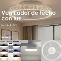 FactorLED Ventilador de Techo con Luz, 30W, 3000Lm, Silencioso, CCT 6 opciones de luz blanca, Velocidad ajustable, Programable y Regulable, Mando a Distancia - details 0
