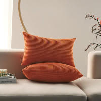 Funda Cojín Rectangular Naranja Ultra Suave De Corduroy Para Sofa De Sala De Estar Funda De Almohada Cómoda Tamaño 30x50 - details 1