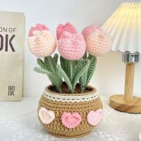 Kit De Inicio Para Crochet De Tulipanes Hechos a Mano DIY Para Adultos Y Niños Con Plantas En Macetas Herramienta Textil Para Mujeres - details 4