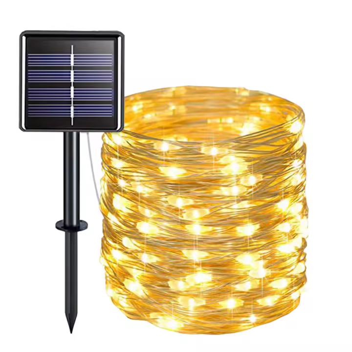 Luz De Cadena Solar LED De 3M 22M Con 8 Modos Impermeable Para Decoración De Jardín Navidad Bodas Fiestas Y Año Nuevo - 1