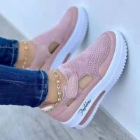 Zapatillas De Tenis Para Mujer Suela Mediana De Tela Y Mesh Zapatos Deportivos Casuales Con Plataforma Y Agujeros En El Diseño Zapatos Para Damas - details 3