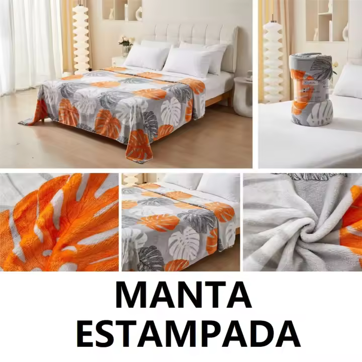 Manta sedalina extra suave estampada,medidas 220x240cm para cama de 135cm/150cm,100% Poliéster,cm,fespu - 1