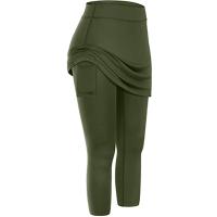 Pantalones Deportivos De Yoga Para Mujer Leggings Con Falda Y Bolsillos Cintura Elástica Ajuste Grande Talla Grande - details 3