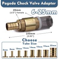 Adaptador De Válvula De Comprobación De Tubo Pagoda 1pc 6-25mm 1/2'' Con Filtro De Cobre Antirretroalimentación Válvula Unidireccional Protector De Bomba Control De Agua - details 1