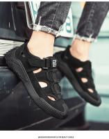 Zapatos De Cuero Para Hombre Verano Senderismo Al Aire Libre Transpirables Antideslizantes Resistentes Al Desgaste Con Malla Suaves Y Cómodos Sandalias Casuales Con Hebilla De Cierre - details 16