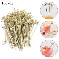 100pcs Palillos De Bambú Desechables Para Cócteles Forks De Fruta Barbecue Decoración De Fiesta Herramienta De Barra Eco-amigable Tamaño 9x0.3x0.3cm - details 1