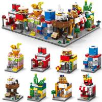 Kit De Bloques De Construcción DIY Para Niñas Y Niños Edad 6-12 Años Estilo Moderno Venta Individual Modelo De Casa Y Tienda De Café Bloques De Comida Para Juego De Calle - details 0