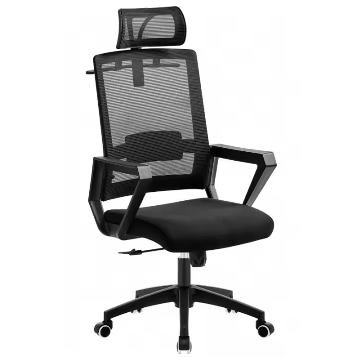ORION91 Silla ESENTIAL de Oficina Director con Ruedas – Color Negro 🖤 Respaldo Ergonómico Transpirable Malla negra y Asiento Negro 60x63x125cm Oficina Teletrabajo - SpazioLuzio - 1