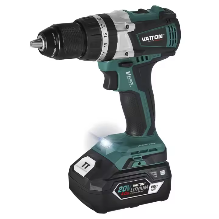 Taladro Percutor VATTON 20V con 1 Batería 4.0Ah Brushless - 1