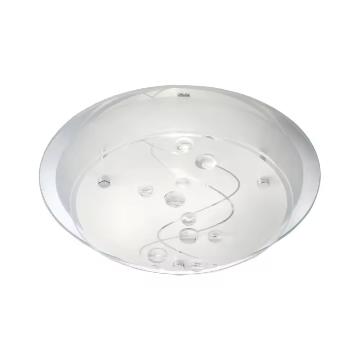 Contemporary Bay Lámpara de Techo Acero Blanco Vidrio 1 Luz E27 - 1