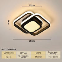 Lámpara De Techo LED Para Pasillos Moderna En Tres Colores Instalación En Superficie Para Dormitorio Comedor Iluminación Diaria Sin Control Remoto - details 6