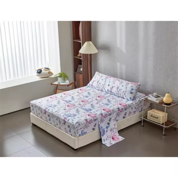 STARLEY-Juego de Sábanas 3 Piezas Primavera , 100% Poliéster Incluye Sabana Bajera/ Sabana Encimera/ Funda de Almohada 90/105/135/150CM - 1