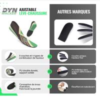 Plantillas Elevadoras DynWalker, Taloneras Alzas Inserción de Calzado Cojines 3 Capas 3-7,5 cm Amortiguadoras Cómodas para Hombres Transpirables Shock Absorción Tamaño Ajustable y Recortables - details 3