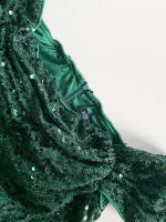 Vestido De Noche Romagic Azul Oscuro Con Cuello Abierto Y Cola Desmontable Vestido De Fiesta De Invierno Mermaid Con Lentejuelas Para Mujer - details 7