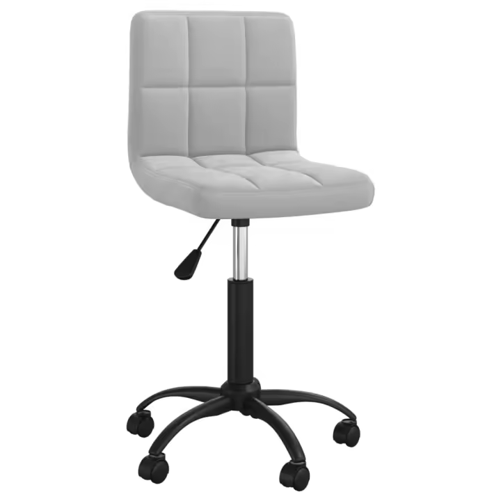 Silla de oficina giratoria de terciopelo gris - 1