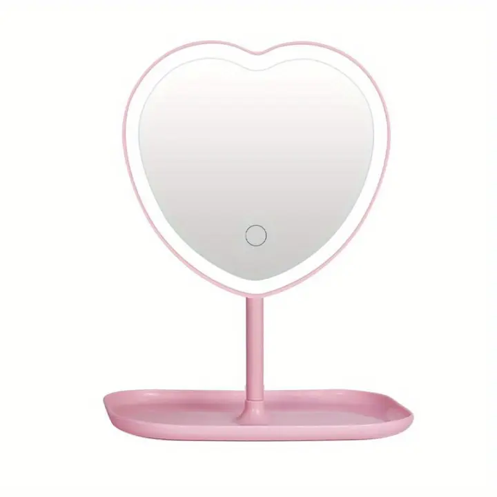 Espejo Maquillaje with Luz En Forma De Corazón Para Escorio, 3 Grados de Brillo Ajustables para Baño - 1