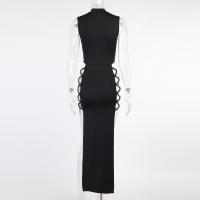 Vestido Bandage Sin Mangas Para Mujer Negro Elegante Y Sexy De Verano Vestido De Fiesta Club Espalda Descubierta Cintura Ajustada Midi - details 4