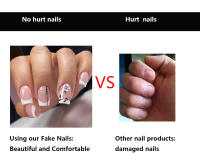 Set De 24 Uñas Postizas De Plástico Gloss Medio Cuadradas Rosa Y Blanco Con Patrón De Flores Uñas Falsas Reutilizables Para Dedos - details 2