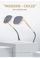 Nuevas Gafas de Sol retro de metal estilo Steampunk with Montura cuadrada, Gafas de Sol Con personalidad universal europea y americana. - details 1