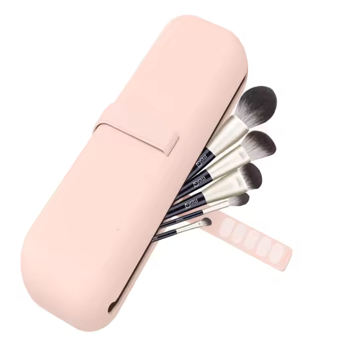 Estuche Organizador De Maquillaje De Silicona Para Viajes Cinta Portadora Anticaída Funda Para Brochas De Maquillaje Estuche Para Brochas De Cosméticos - 1