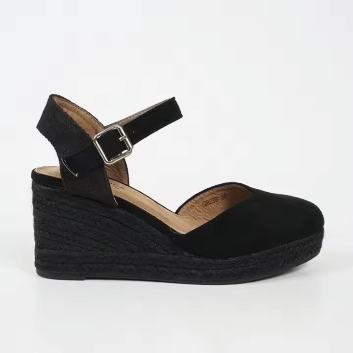 Alpargata Mujer Cuña Esparto Plataforma - Teovel Q8239 - Cómoda y Elegante - Cuña 8,5 Cm - Plataforma 2,5 Cm - Nueva Colección 25 - - 1