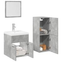 vidaXL Juego muebles de baño 4 pzas madera contrachapada gris hormigón - details 0