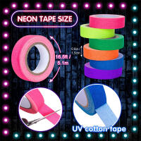 6pc Cinta Fluorescente UV Neón Para Decoración De Casas Bodas Y Fiestas En La Oscuridad Advertencia De Escaleras Tela Reacciona Al Luz Negro - details 10