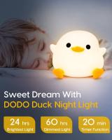 Lámpara De Noche LED De Silicona En Forma De Pato Durable Iluminación Suave Para Dormitorio Luz De Mesa Recargable Decorativa - details 5