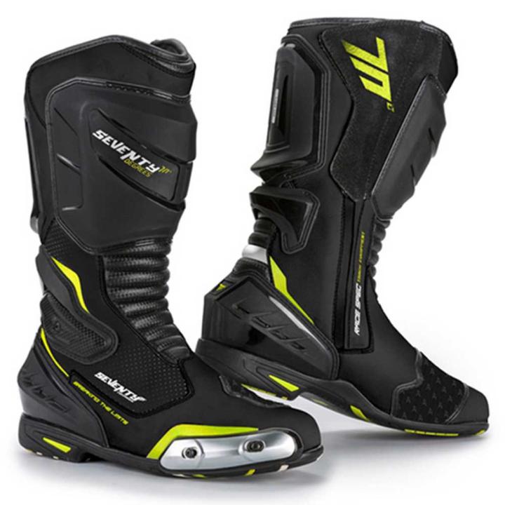 Botas de moto BR1 Racing 40 Blanco / Amarillo Seventy Degrees | Miravia