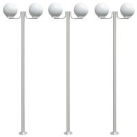 vidaXL Farolas de exterior 3 unidades acero inoxidable 215 cm - details 1