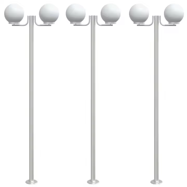vidaXL Farolas de exterior 3 unidades acero inoxidable 215 cm - 1