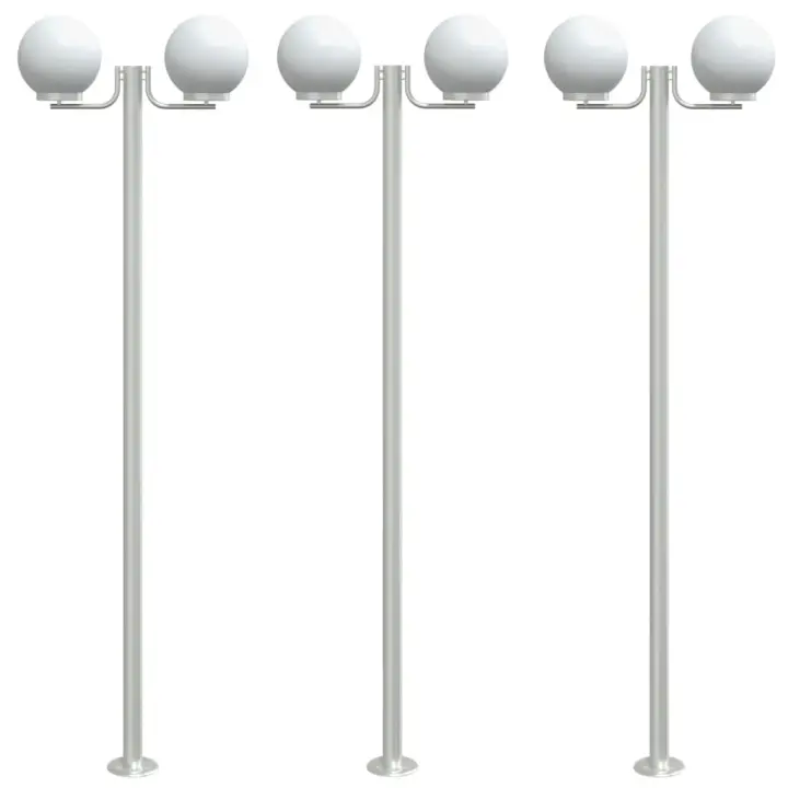 vidaXL Farolas de exterior 3 unidades acero inoxidable 215 cm - 1