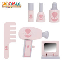 WOOMAX - Tocador de maquillaje para niñas con taburete madera y espejo plexiglás, 50x34x92 cm, colores pastel, tocadores infantiles, con accesorios interactivos, juguetes niños 3 años - details 4