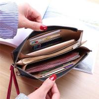 Cartera Larga De Moda Para Mujer En Cuero PU Con Cremallera Monedero Y Portatarjetas Bolsillo Para Teléfono Móvil Y Correa De Muñeca - details 10