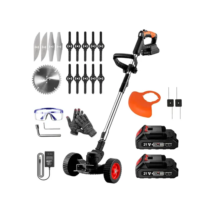 Mediawave Store 2 baterías inalámbricas 21V con ruedas y subasta telescópica plegable Jardín y mejoras para el hogar Accesorios para exteriores Muebles de diseño de bricolaje Confort Ideas de bienestar - 1