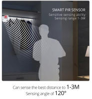 Tira De LED Con Sensor De Movimiento PIR 1-5m IP65 Impermeable DC 12V Para Automatización De Luces En Escaleras Armario Cocina Color Temperatura Blanca / Cálida - details 7