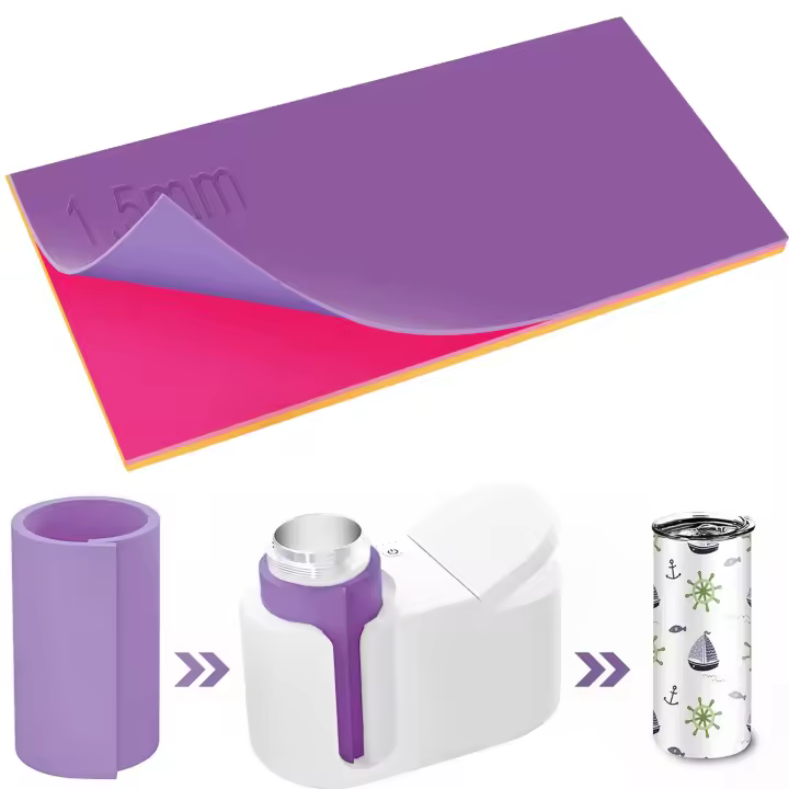 3Pcs Hojas De Silicona Para Tumbler Sublimación Con Accesorios Para Máquina De Presión Calor Compatible Con Mug Press - 1