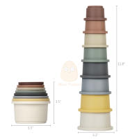 Juego De Juguetes Educativos Para Bebés Copas Nesting Torre De Anillos De Agua Para El Baño Set De Desarrollo Infantil Para Recién Nacidos De 0 a 12 Meses - details 5