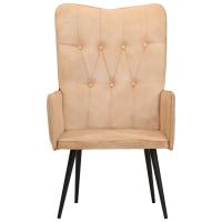 vidaXL Sillón orejero de lona Crema, Marrón, Negro Sillon Dormitorio Sillon Comodos Silla Relax Sillón Sofá - details 1