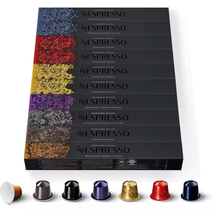 Nespresso - Pack de 100 Capsulas Original Line - Venezia, Napoli, Kazaar, Ristretto, Firenze, Roma, Genova - 10 x 10 - 1