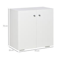 HOMCOM Aparador de Salón con 2 Puertas Armario Auxiliar con 2 Estantes para Libros Ropa Juguetes Estilo Moderno 70x39x70 cm - details 3