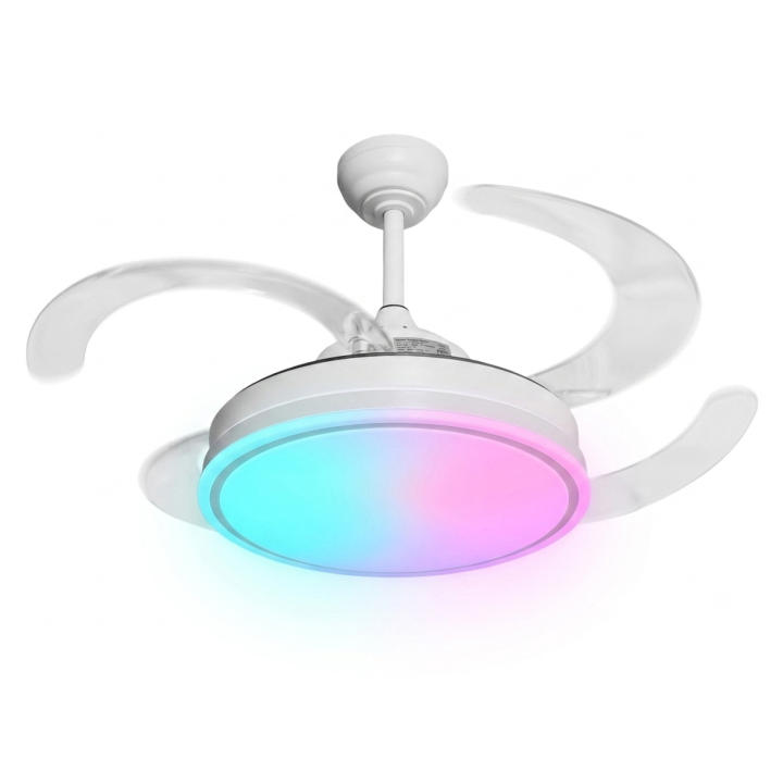 LED ATOMANT Ventilador de Techo con Altavoz y 4 Aspas Retractiles 60W, LED 25W+Motor 30W, Ø109cm, CCT/RGB, 4100LM… — oferta en Miravia