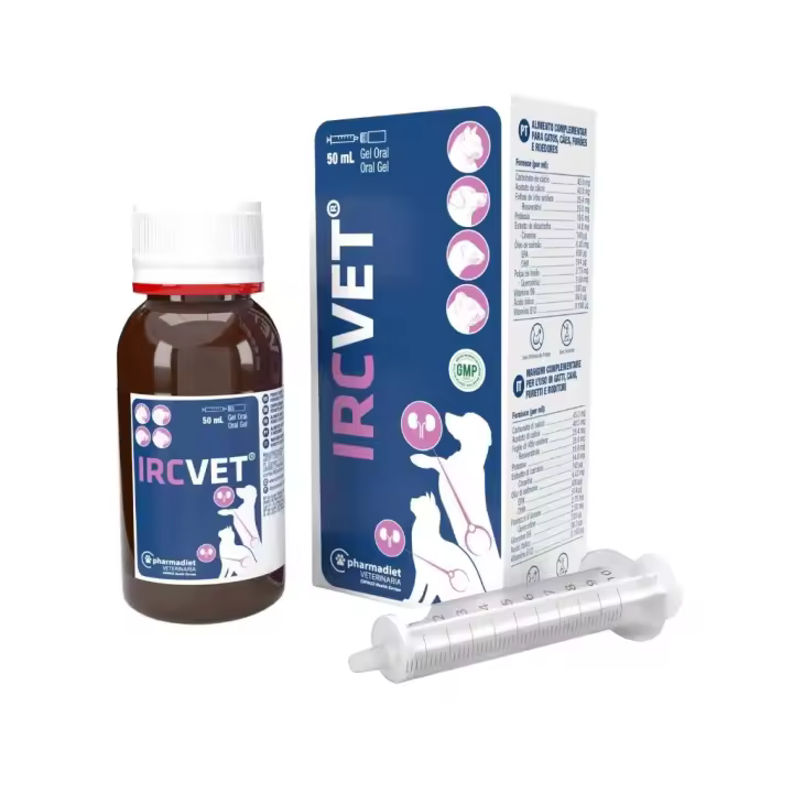 PHARMADIET - Ircvet Gel (50 ml) - Ayuda al correcto funcionamiento de las células renales en Perros, Gatos, Hurones y Roedores - 1