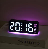 Reloj De Alarma Digital LED 7'' Con Dimmer De Brillo Tres Niveles Dual Alarme Temporizador Fecha Luz Nocturna Para Dormitorios Estilo Moderno Material Plástico - details 17