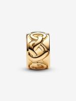 Pandora - Charm de clip with Corazones-Baño de Oro de 14K - details 0